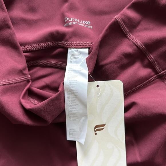 NWT Fabletics Oasis PureLuxe High Waisted 7/8 Leggings Burgundy Size Medium - Picture 5 of 6